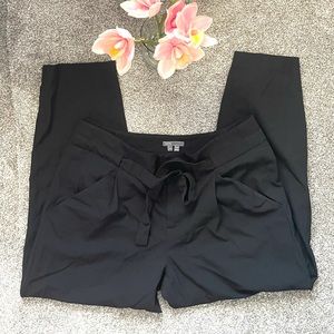 VINCE / TAPERED PAPER-BAG TROUSER BLACK PANTS